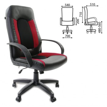 Кресло офисное BRABIX Strike EX-525 (черно-красный) в Полойке - polojka.mebel54.com | фото