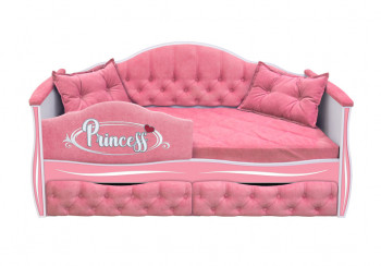 Кровать 160 серии Иллюзия 2 ящика 36 Розовый (мягкий бортик/подушки) в Полойке - polojka.mebel54.com | фото