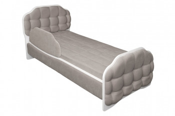 Кровать 190 Атлет Lux 96 Серый (мягкий бортик) в Полойке - polojka.mebel54.com | фото