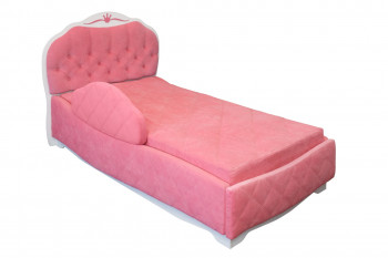 Кровать 190 Гармония Lux 36 Розовый (мягкий бортик) в Полойке - polojka.mebel54.com | фото