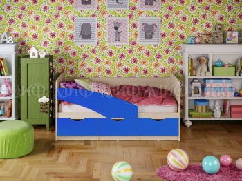 Кровать Бабочки 2,0м (Синий матовый) в Полойке - polojka.mebel54.com | фото
