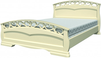 Кровать Грация-1 из массива сосны 1600*2000 Слоновая кость в Полойке - polojka.mebel54.com | фото