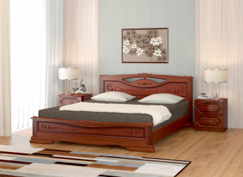 Кровать Карина-7 из массива сосны 1400*2000 Орех в Полойке - polojka.mebel54.com | фото