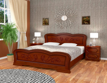 Кровать Карина-8 из массива сосны 1200*2000 Орех в Полойке - polojka.mebel54.com | фото