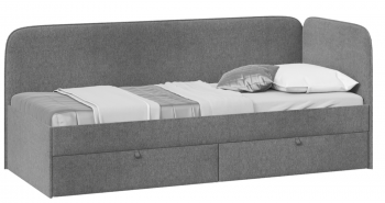 Кровать «Молли» с мягкой обивкой (900) тип 1 (Микровелюр Scandi Graphite 22) в Полойке - polojka.mebel54.com | фото