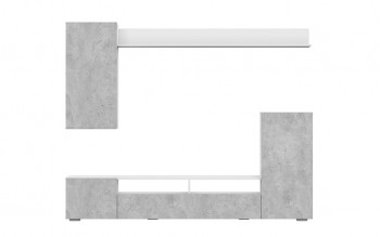 Мебель для гостиной МГС 4 (Белый/Цемент светлый) в Полойке - polojka.mebel54.com | фото