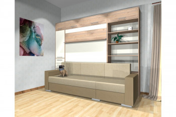Шкаф-кровать с диваном Каролина в Полойке - polojka.mebel54.com | фото