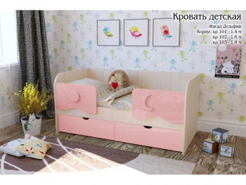 Соня Кровать детская 2 ящика 1.8 Розовый глянец в Полойке - polojka.mebel54.com | фото